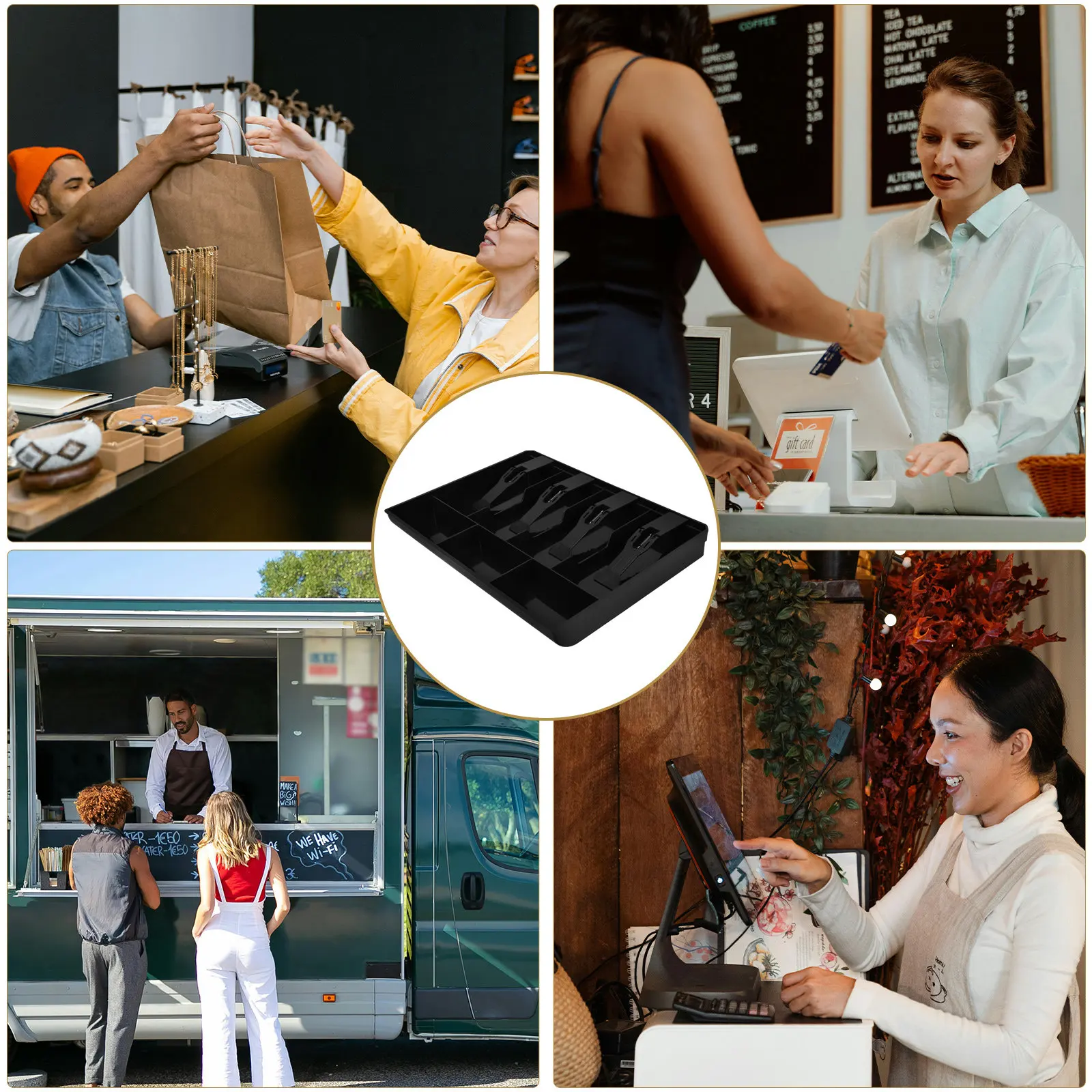 Heavy Duty ABS Cash Drawer Insert Tray with 4 Bill Compartments 3 Coin Compartments for Retail Stores Supermarkets Pharmacies
Heavy Duty ABS Cash Drawer Insert Tray with 4 Bill Compartments 3 Coin Compartments for Retail Stores Supermarkets Pharmacies