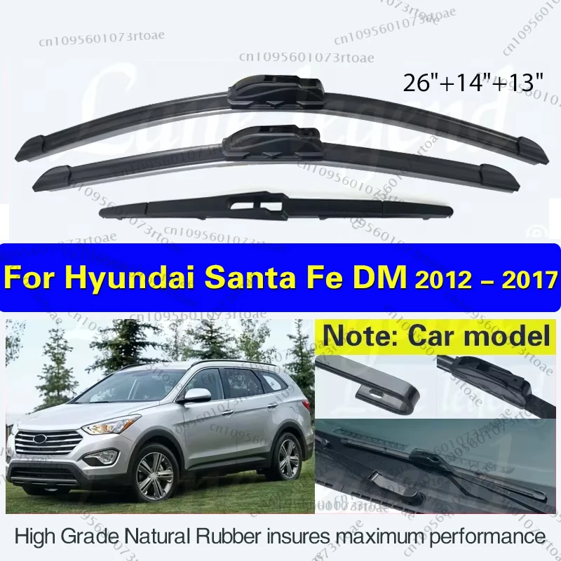 Wiper Front Rear Wiper Blades Set Kit For Hyundai Santa Fe DM 2012 - 2017 Windshield Windscreen Window 26"14"13" Car Accessories
Wiper Front Rear Wiper Blades Set Kit For Hyundai Santa Fe DM 2012 - 2017 Windshield Windscreen Window 26"14"13" Car Accessories