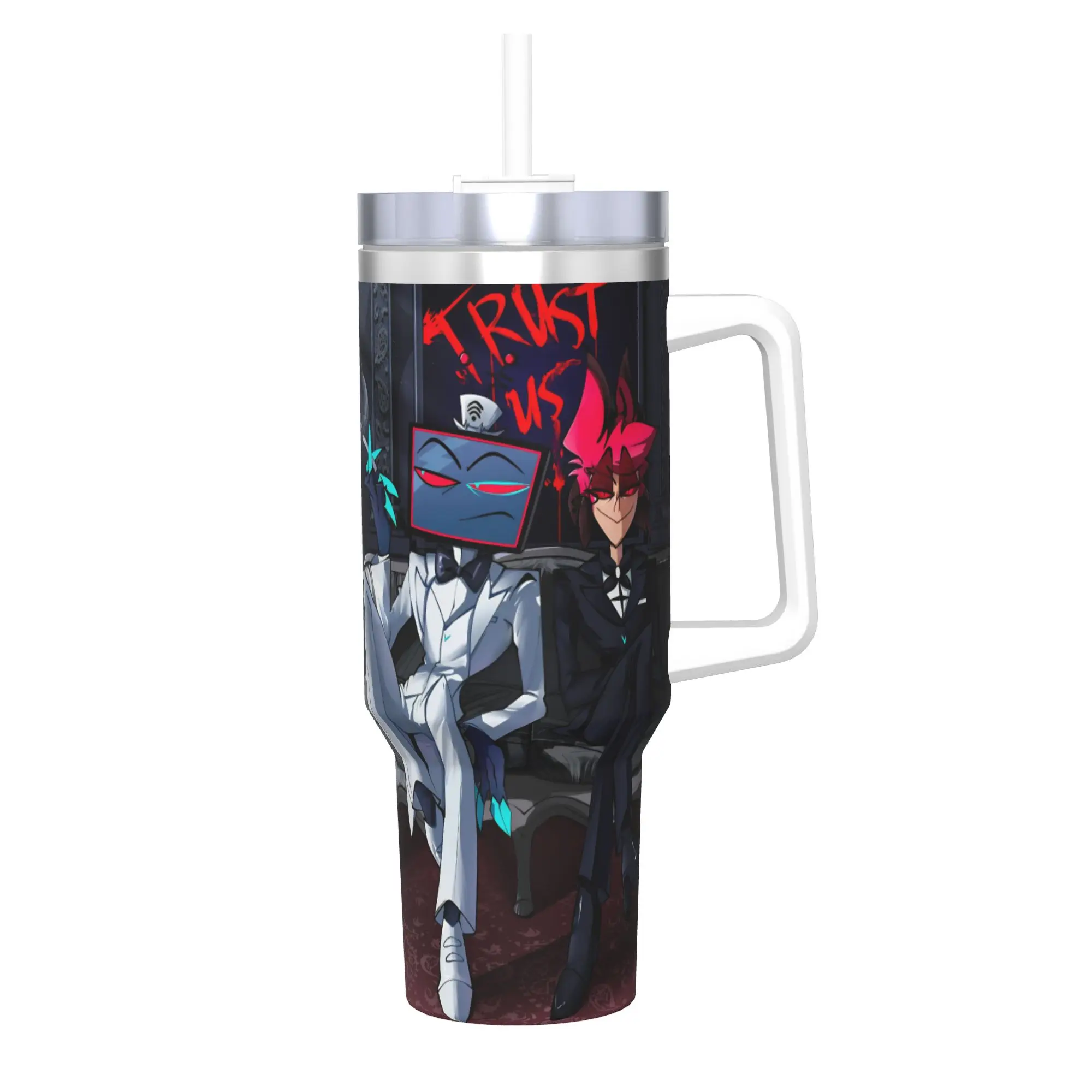 R-Radiostatic Vox Alastor Tumbler Vacuum Insulated Coffee Cups Stainless Steel Outdoor Mug Water Bottle 40oz
R-Radiostatic Vox Alastor Tumbler Vacuum Insulated Coffee Cups Stainless Steel Outdoor Mug Water Bottle 40oz