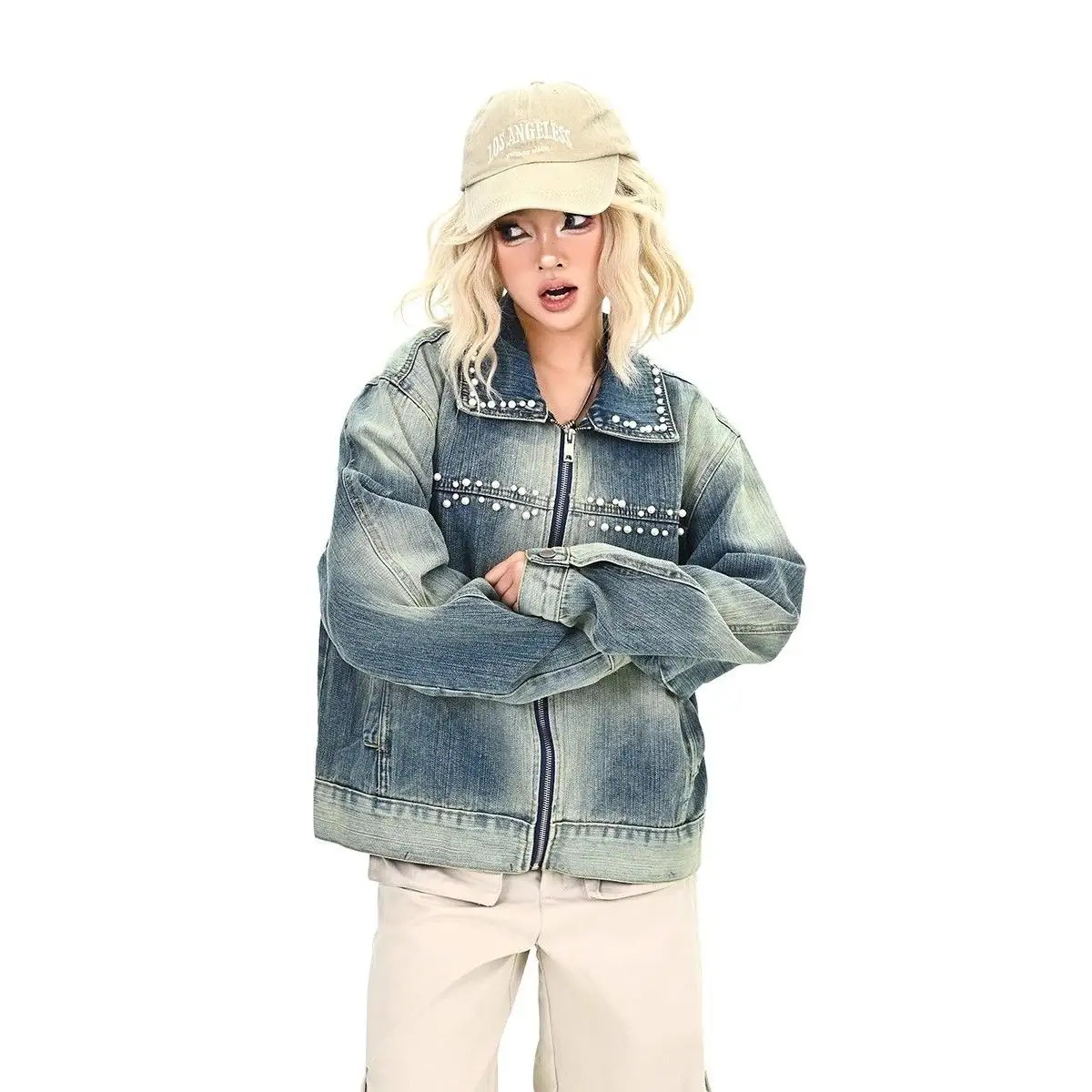 Blue Bead Design Loose Women's Denim Jacket Casual Vintage American Style Autumn New Fashion Trendy Outerwear Easy Wear
Blue Bead Design Loose Women's Denim Jacket Casual Vintage American Style Autumn New Fashion Trendy Outerwear Easy Wear