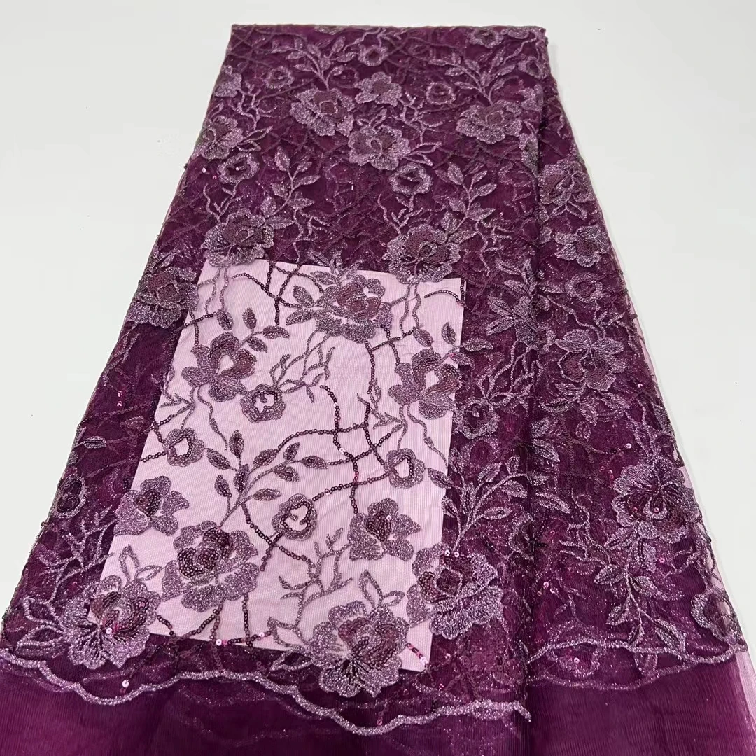Wine African Sequins Lace Fabric 5 Yards 2023 High Quality French Nigerian Groom Lace Fabric For Wedding Party Dress Sew KR2329
Wine African Sequins Lace Fabric 5 Yards 2023 High Quality French Nigerian Groom Lace Fabric For Wedding Party Dress Sew KR2329