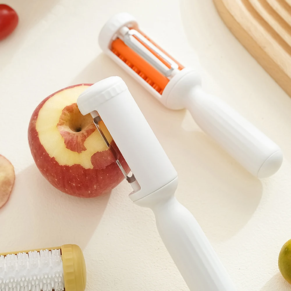 Manual Rotatble Peeler With Cleaning Brush Practical Fruit Veggie Peeling Tool For Apples Tomatoes
Manual Rotatble Peeler With Cleaning Brush Practical Fruit Veggie Peeling Tool For Apples Tomatoes