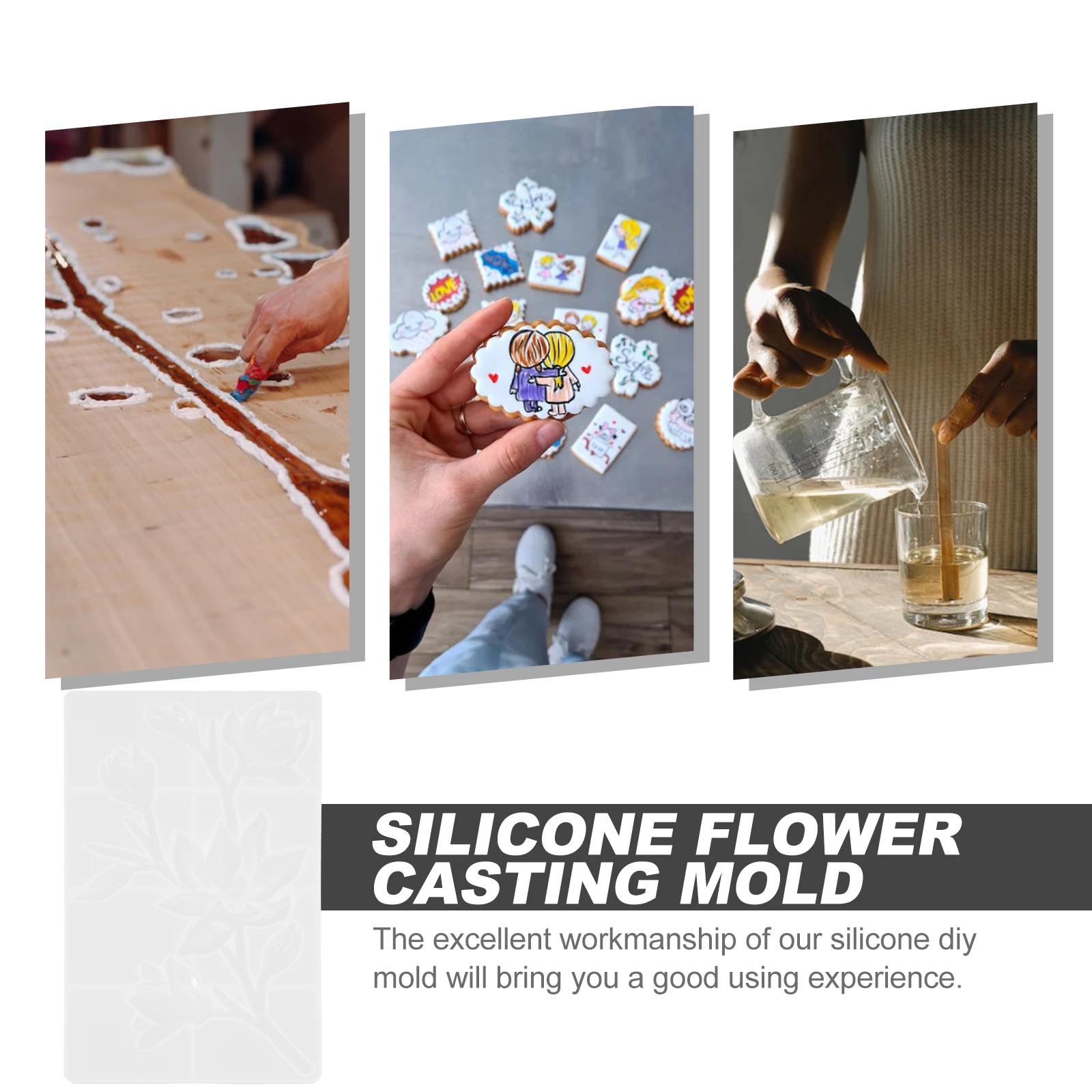 Delicate Silicone Mold Epoxy Casting Molds Reusable Craft Tool Floral Ornament Making Kit Smooth Durable Demolding Easy
Delicate Silicone Mold Epoxy Casting Molds Reusable Craft Tool Floral Ornament Making Kit Smooth Durable Demolding Easy