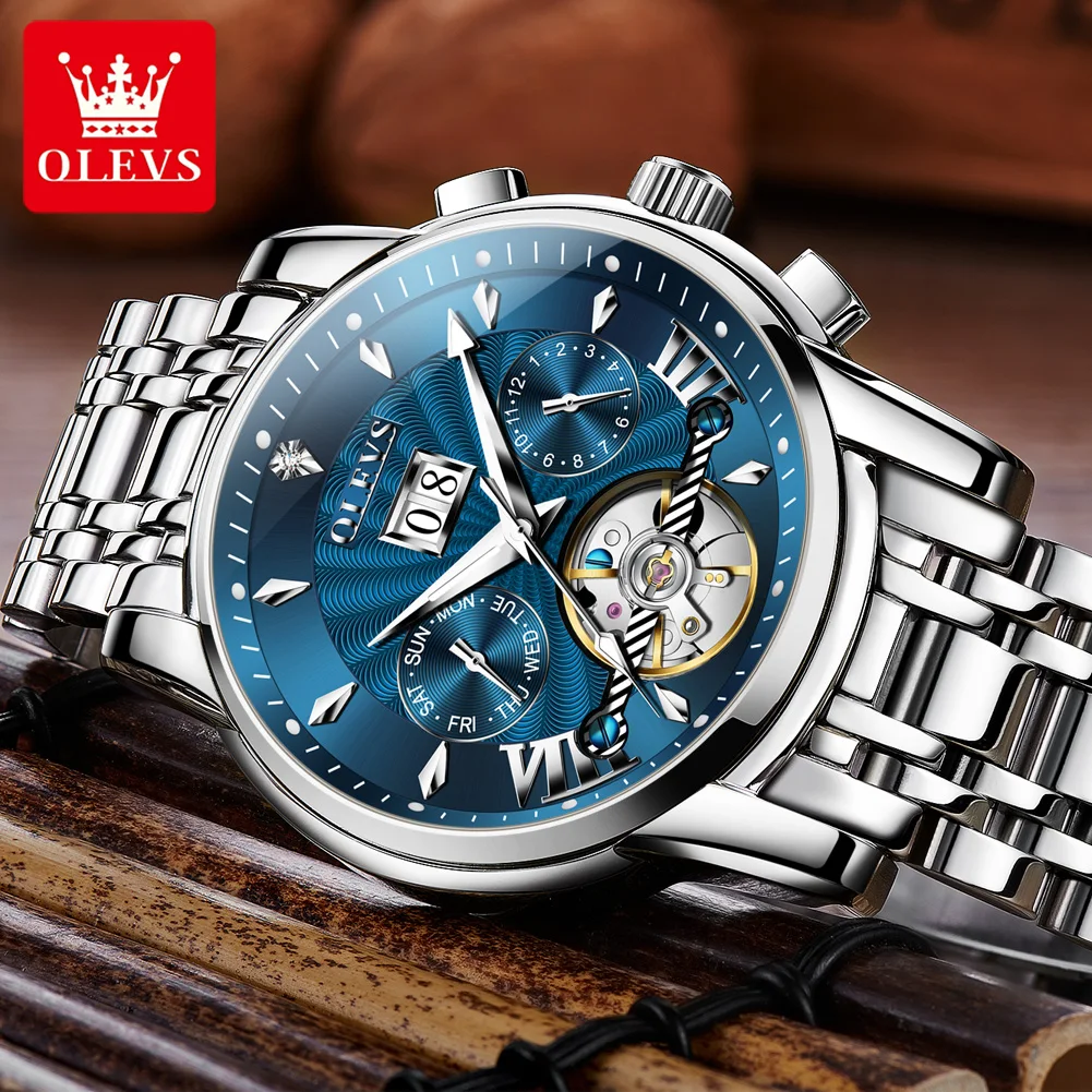 OLEVS 9965 Skeleton Flywheel Man Watch Waterproof Luminous Calendar Automatic Mechanical Wristwatches for Men
OLEVS 9965 Skeleton Flywheel Man Watch Waterproof Luminous Calendar Automatic Mechanical Wristwatches for Men