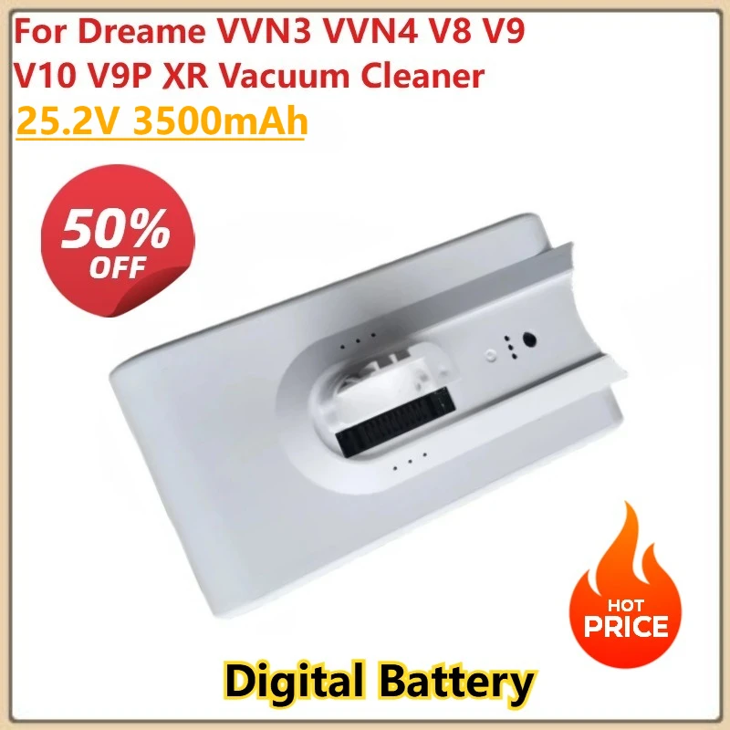 25.2V 3500mAh For Dreame VVN3 VVN4 V8 V9 V10 V9P XR Vacuum Cleaner Battery, LithiumReplacement Digital Battery
25.2V 3500mAh For Dreame VVN3 VVN4 V8 V9 V10 V9P XR Vacuum Cleaner Battery, LithiumReplacement Digital Battery