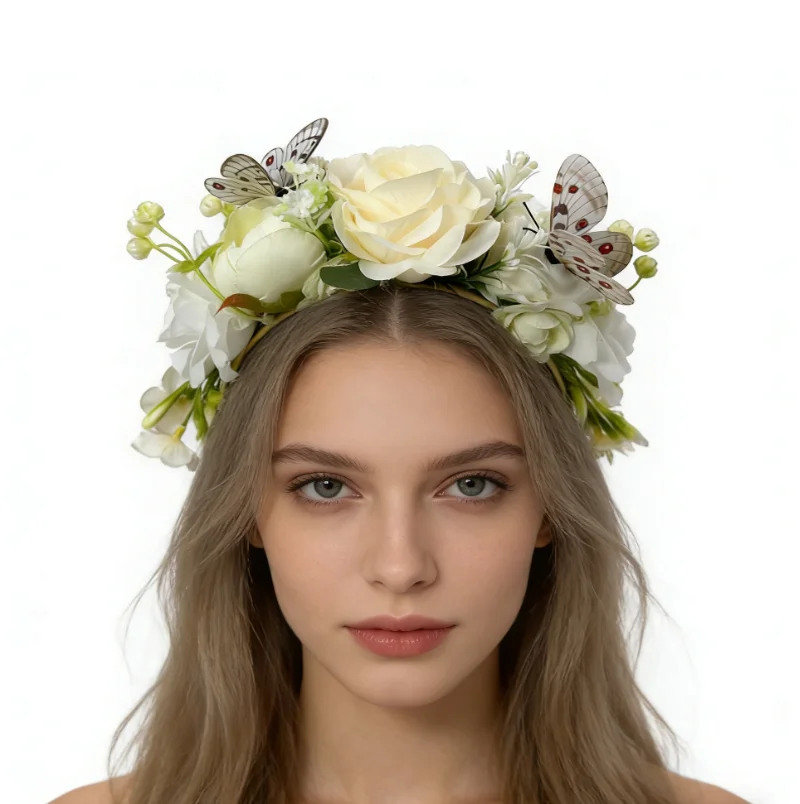New Fake Flowers Butterfly Hair Hoop Festival Travel Headband Wedding Party Bridal Hairband Women Decorate Hair Accessories
New Fake Flowers Butterfly Hair Hoop Festival Travel Headband Wedding Party Bridal Hairband Women Decorate Hair Accessories
