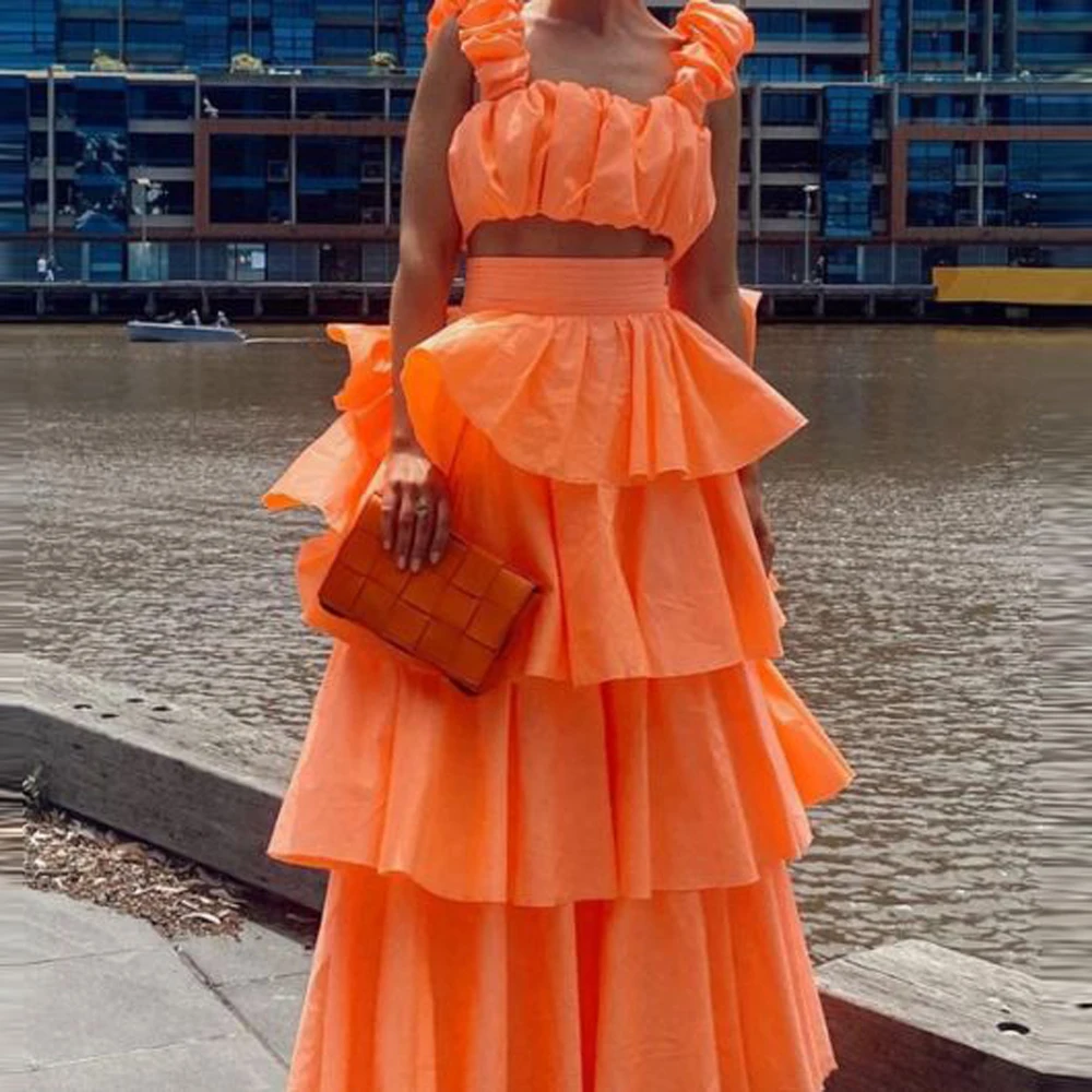 Two Pieces Orange Party Dresses For Yong Girls Satin Layered Ankle Length Women Clothes Girls Birthday Gowns
Two Pieces Orange Party Dresses For Yong Girls Satin Layered Ankle Length Women Clothes Girls Birthday Gowns