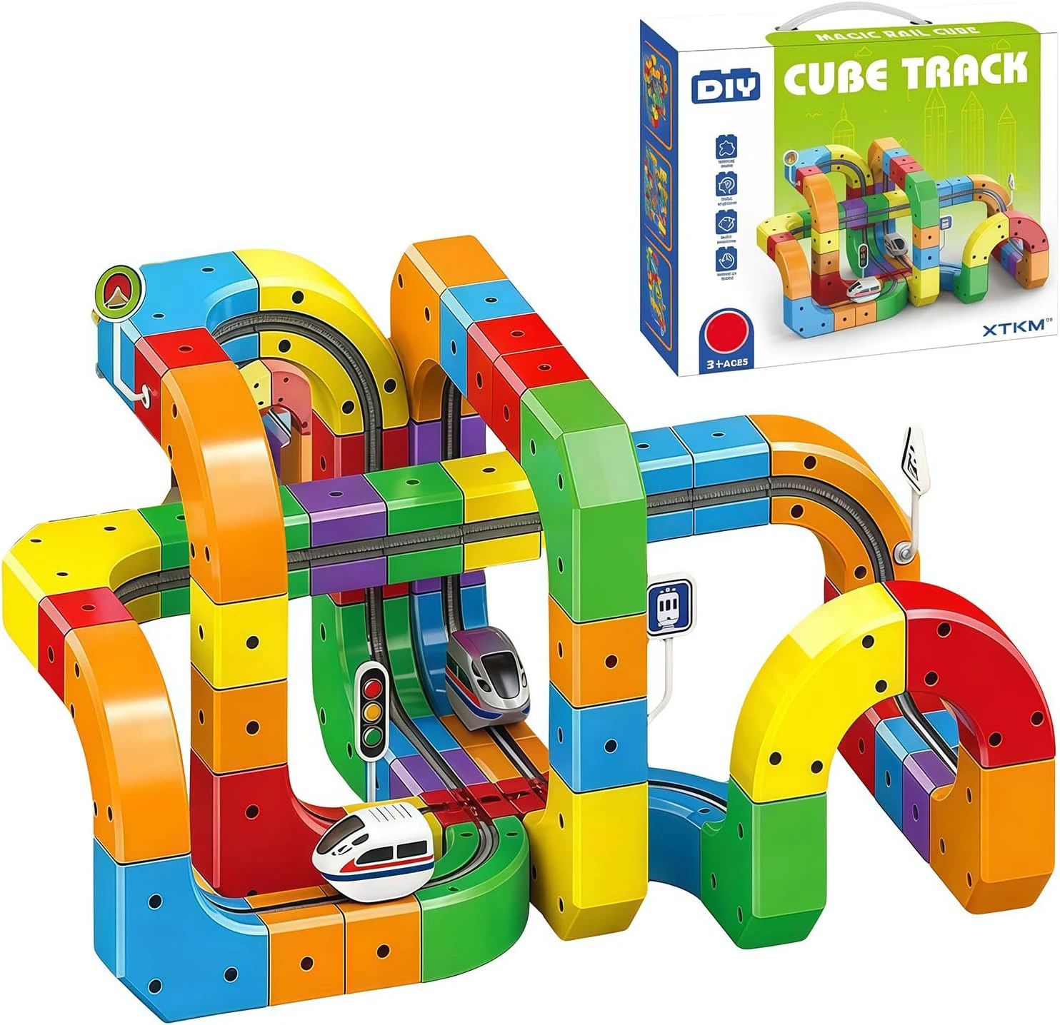 DIY Race Car Track Building Kit for Kids Versatile Roller Coaster with Train Traffic Signs STEM Educational Toy for Boys Game
DIY Race Car Track Building Kit for Kids Versatile Roller Coaster with Train Traffic Signs STEM Educational Toy for Boys Game