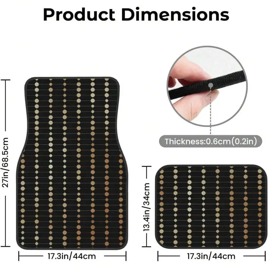 Universal Car Floor Mats Set 4pcs Black With Gold Dot Pattern For Sedan Truck
Universal Car Floor Mats Set 4pcs Black With Gold Dot Pattern For Sedan Truck