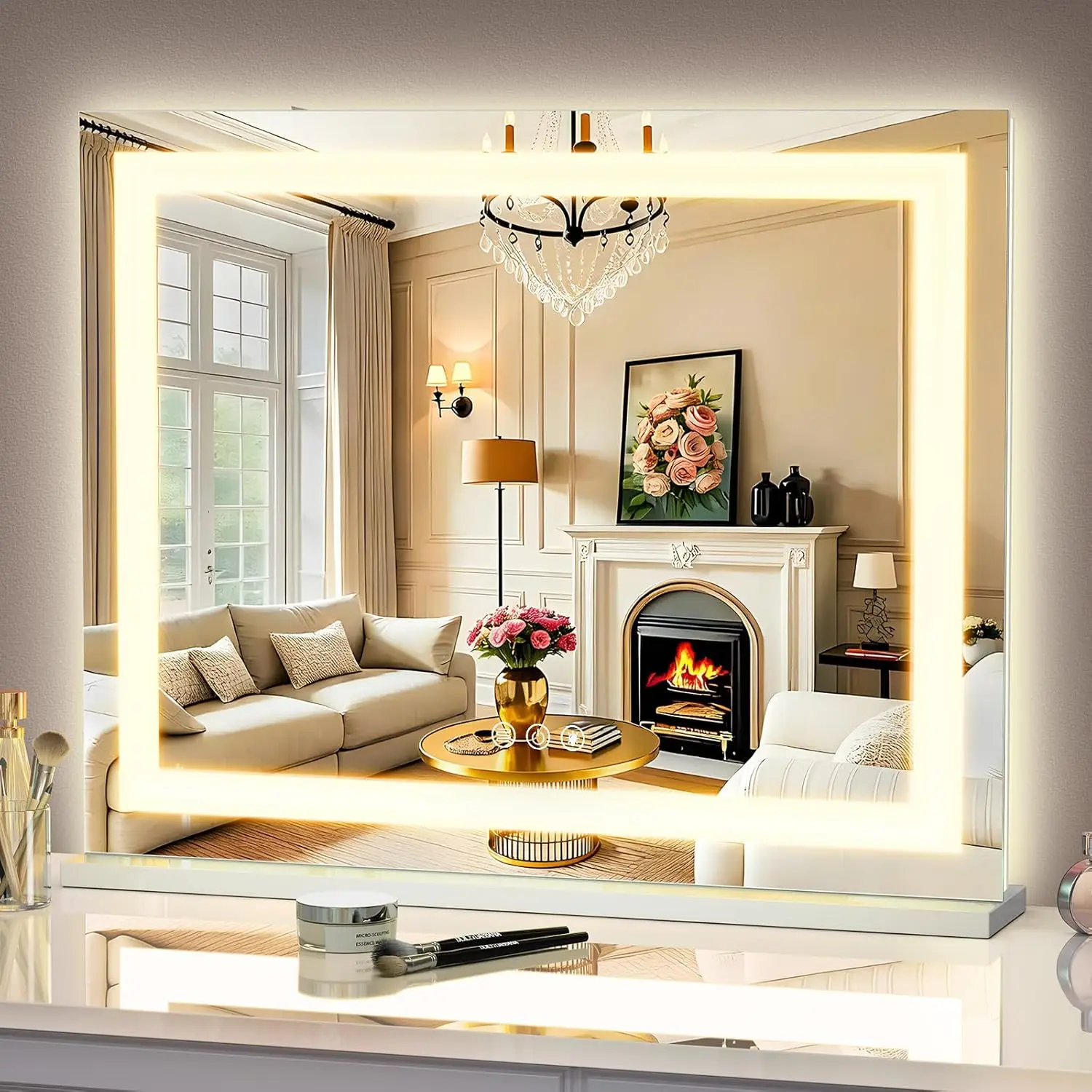 Зеркало для макияжа в голливудском стиле 22x19 дюймов с LED-подсветкой, 3 цветовыми режима, сенсорное управление для гардеробной
Зеркало для макияжа в голливудском стиле 22x19 дюймов с LED-подсветкой, 3 цветовыми режима, сенсорное управление для гардеробной