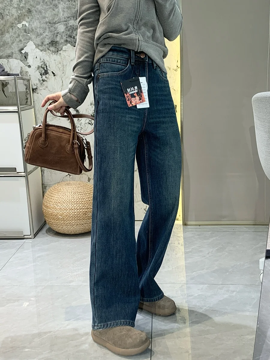 Женские джинсы с подкладкой, высокая талия, прямой крой, теплые, комфортные, свободного кроя, осенне-зимняя повседневная одежда
Женские джинсы с подкладкой, высокая талия, прямой крой, теплые, комфортные, свободного кроя, осенне-зимняя повседневная одежда