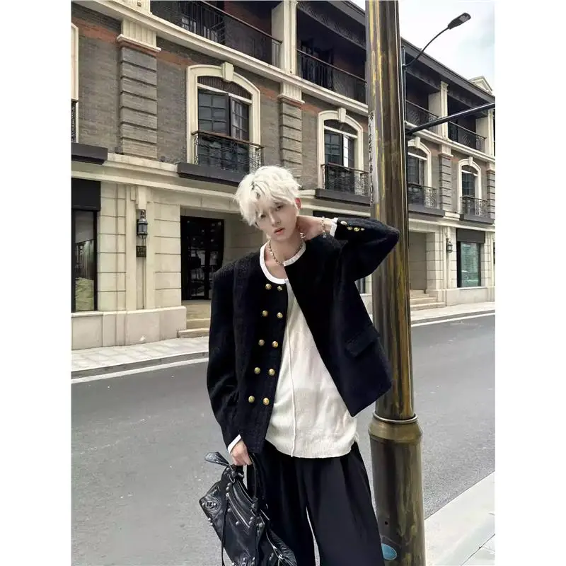 Zhang Zimo Gold Double-Breasted Bla And White Splicing Design Men's Jaet Loose Fit High-End Haome Long Woolen Coat
Zhang Zimo Gold Double-Breasted Bla And White Splicing Design Men's Jaet Loose Fit High-End Haome Long Woolen Coat