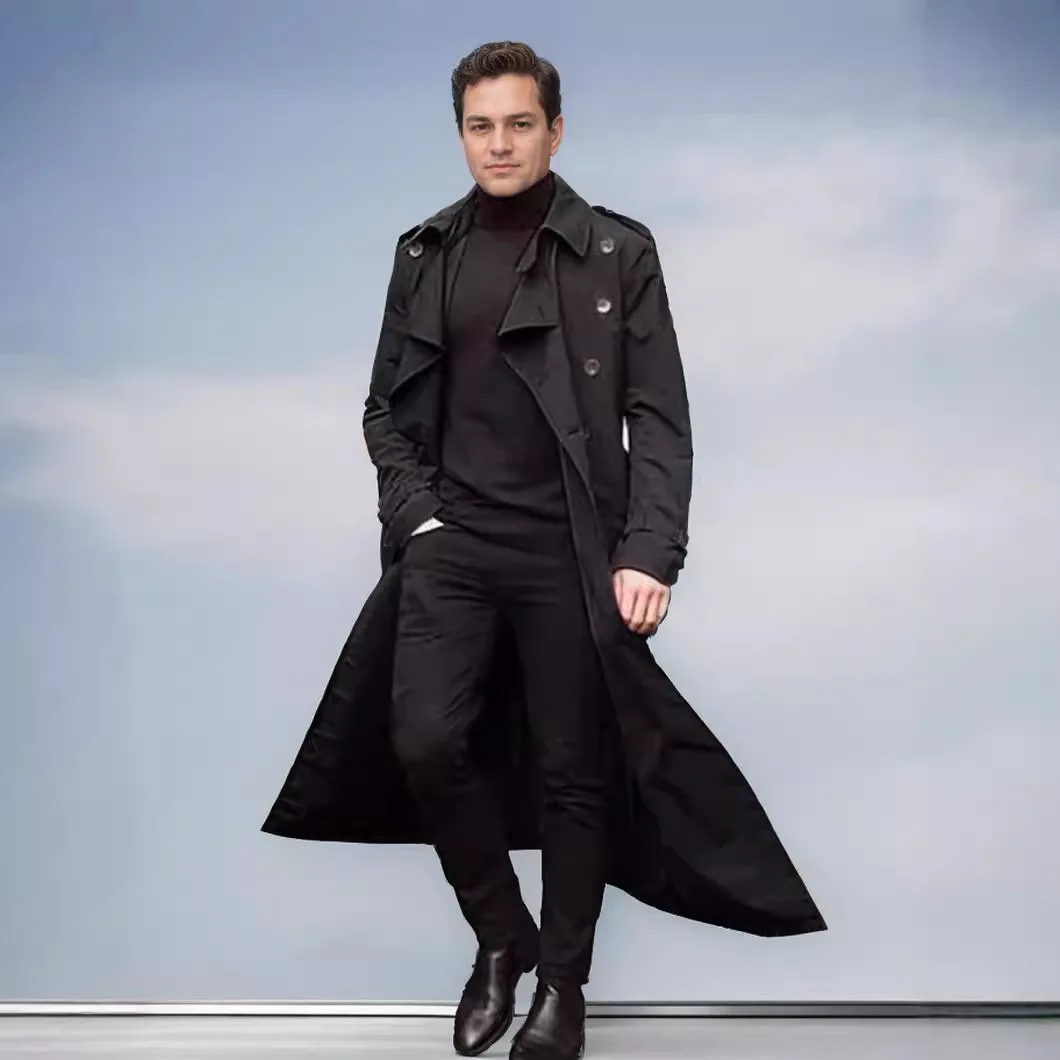 Men's Long Waist Belted Fashionable Casual Coat Spring Autumn Polyester Fiber Thickened Pure Color Side Seam Plug Pocket
Men's Long Waist Belted Fashionable Casual Coat Spring Autumn Polyester Fiber Thickened Pure Color Side Seam Plug Pocket