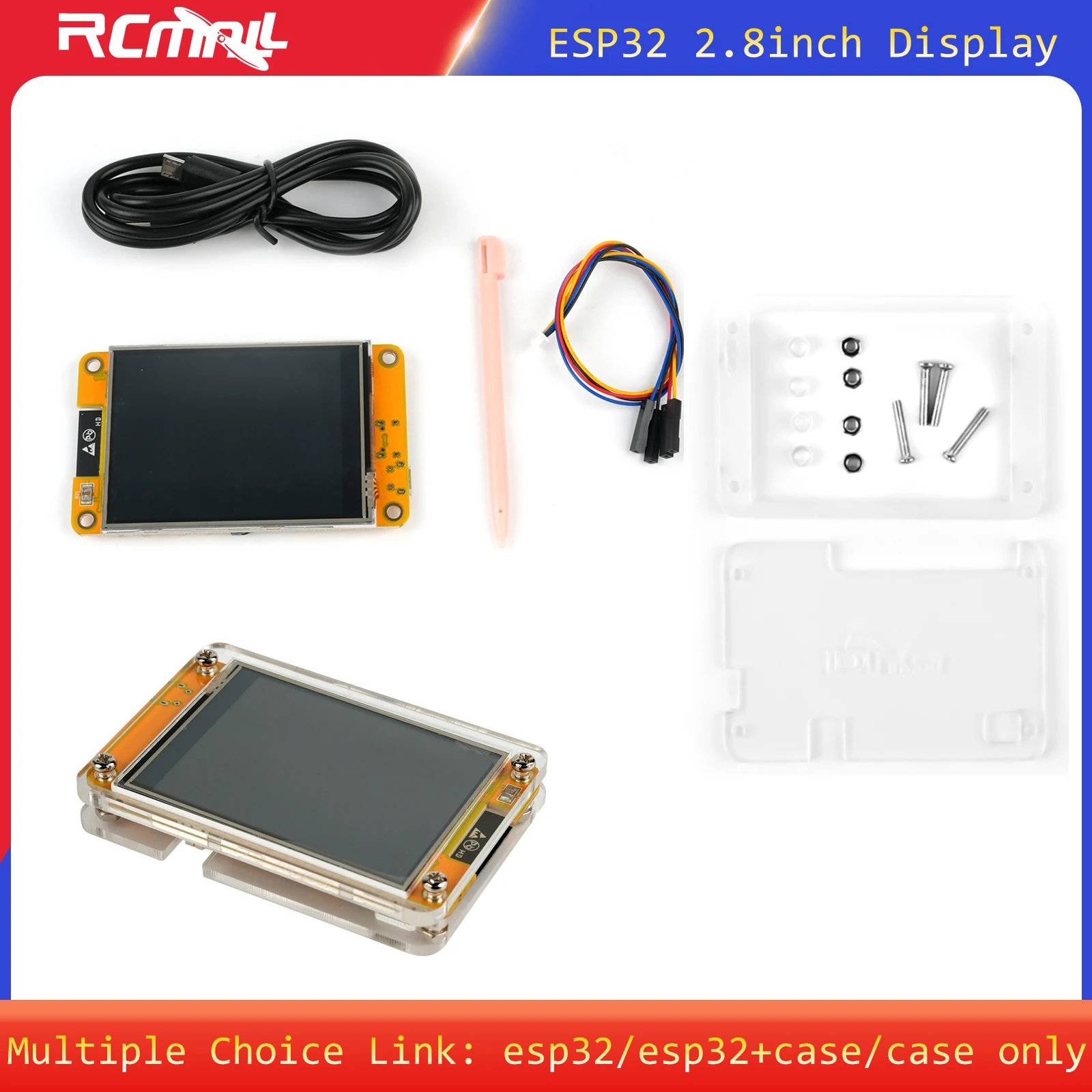 RCmall 2.8'' ESP32 Display ESP32-2432S028R 240*320 2.8inch LCD TFT Module ILI9341 Driver Resistive Touchscreen for Arduino IoT
RCmall 2.8'' ESP32 Display ESP32-2432S028R 240*320 2.8inch LCD TFT Module ILI9341 Driver Resistive Touchscreen for Arduino IoT