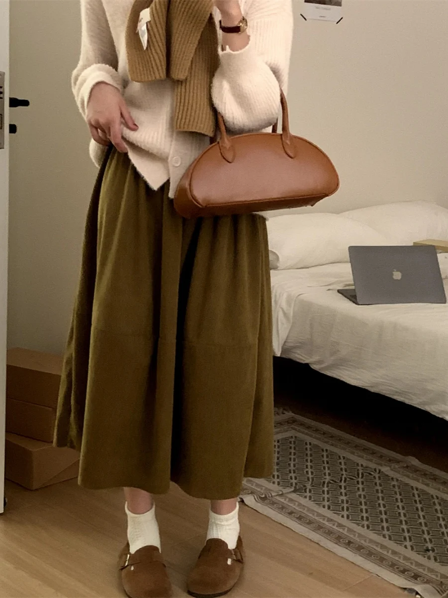 Thiened Heavy Work Corduroy Elastic Splicing Long Skirt f Body Skirt Ele Design Casual Pure Color mid Waist A-Line S...
Thiened Heavy Work Corduroy Elastic Splicing Long Skirt f Body Skirt Ele Design Casual Pure Color mid Waist A-Line S...