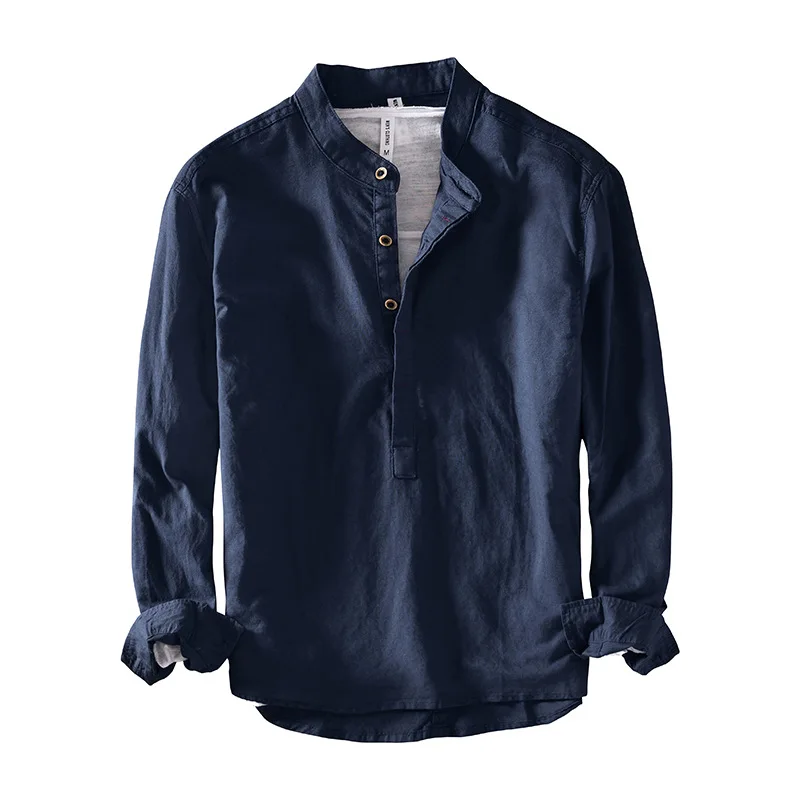 Men's Casual Linen Shirt Korean Version Slim Fit Solid Color Stand Up Collar Pullover Long Sleeved Cotton Linen Shirt
Men's Casual Linen Shirt Korean Version Slim Fit Solid Color Stand Up Collar Pullover Long Sleeved Cotton Linen Shirt