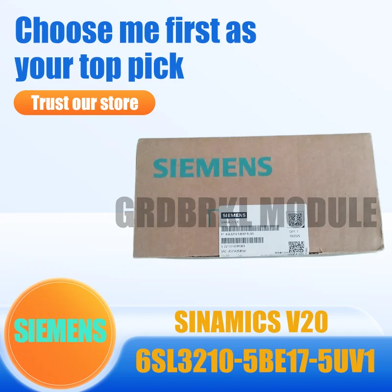 Brand New Original SIEMENS 6SL3210-5BE17-5UV1 6SL3 210-5BE17-5UV1 V20 Inverter 0.75kW 380-480 V
Brand New Original SIEMENS 6SL3210-5BE17-5UV1 6SL3 210-5BE17-5UV1 V20 Inverter 0.75kW 380-480 V