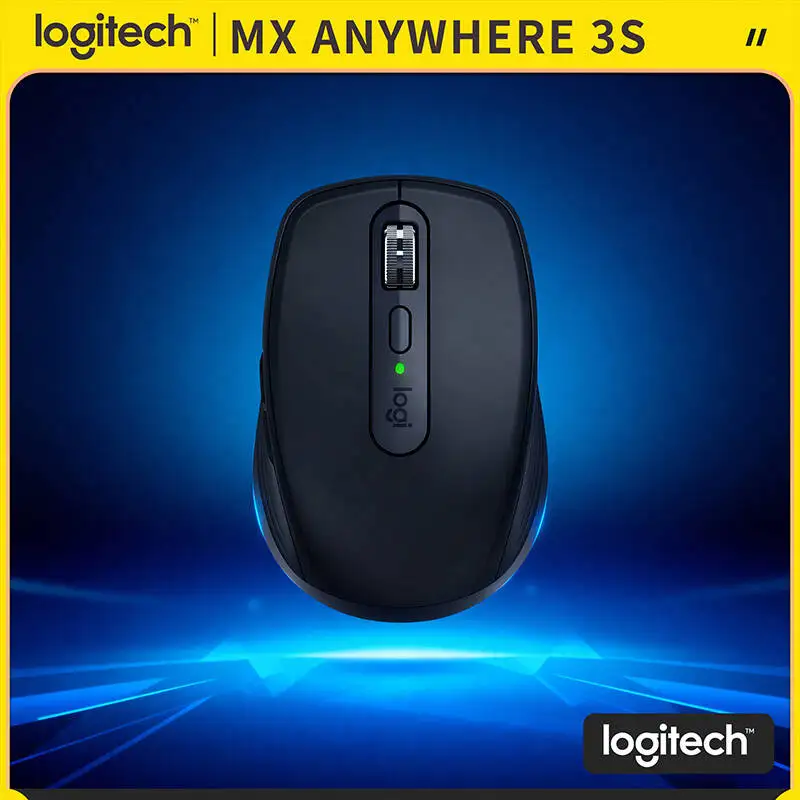 Premium Logitech MX Anywhere 3S - 8K DPI Glass Tracking, MagSpeed Scroll, Silent Click, USB-C Quick Charge for Office