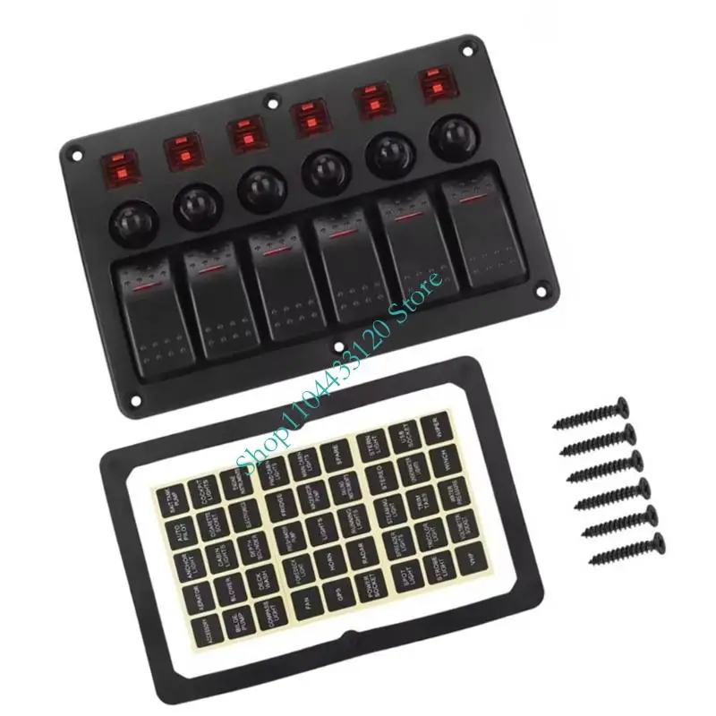0XXD LED Toggle Switches 6 Rocker Switches Panel Overload Safety Waterproof Housing For 12V-24V Vehicles Boats 
0XXD LED Toggle Switches 6 Rocker Switches Panel Overload Safety Waterproof Housing For 12V-24V Vehicles Boats