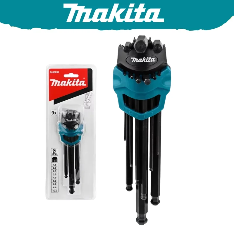 Makita B-65894 Hex Key Wrench 9-Piece Set Multiple Sizes 1.5-10mm Exagonal Wrench Allen Key Combination Set Tool Accessories
Makita B-65894 Hex Key Wrench 9-Piece Set Multiple Sizes 1.5-10mm Exagonal Wrench Allen Key Combination Set Tool Accessories
