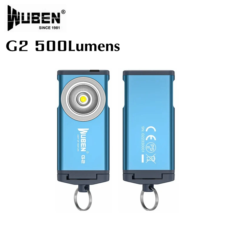 WUBEN G2 Keychain Light 500Lumens Type-C Rechargeable 5 Lighting Modes Magnetic tail 175° Wide-angle Protable LED Flashlight
WUBEN G2 Keychain Light 500Lumens Type-C Rechargeable 5 Lighting Modes Magnetic tail 175° Wide-angle Protable LED Flashlight