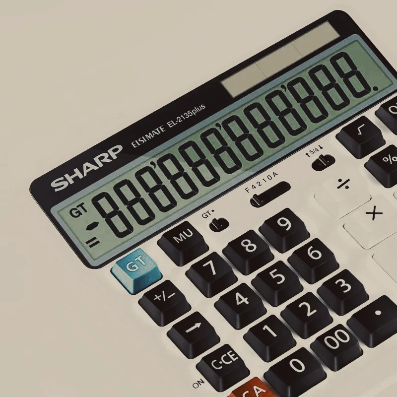 Period 12-digit Sharp EL-2135 PLUS Computer Button Large Bank Calculator Financial Accounting Office Calculation
Period 12-digit Sharp EL-2135 PLUS Computer Button Large Bank Calculator Financial Accounting Office Calculation