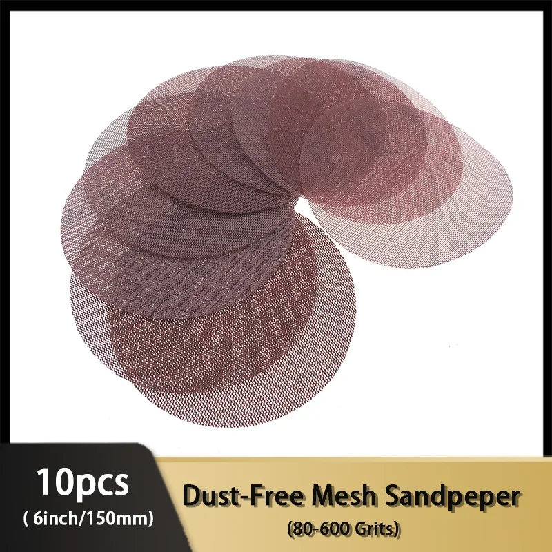 10 sheets Dust Free 6 Inch 150mm Sanding Discs Mesh Cloth Abrasive Disc Anti-blocking Dry Grinding Sandpaper 80 to 240 Grit
10 sheets Dust Free 6 Inch 150mm Sanding Discs Mesh Cloth Abrasive Disc Anti-blocking Dry Grinding Sandpaper 80 to 240 Grit