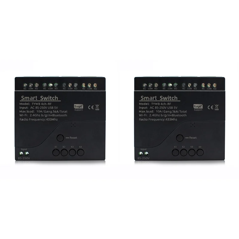CABE-2X Tuya 4CH Wifi Smart Relay Switch Module Access Control Switch APP RF Remote Control 433M Works With Alexa Google Home
CABE-2X Tuya 4CH Wifi Smart Relay Switch Module Access Control Switch APP RF Remote Control 433M Works With Alexa Google Home
