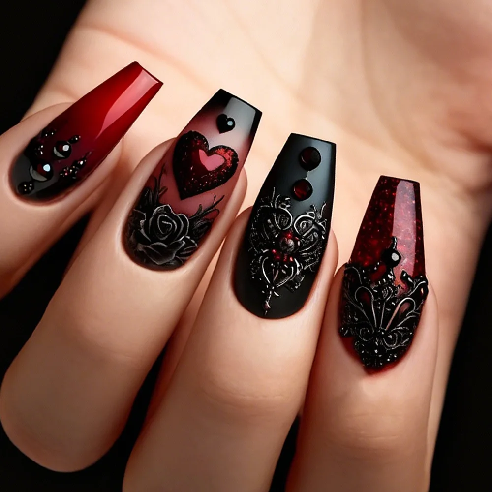 Chinese ballet Valentine's day manicure red gradual change advanced fake nails red love dots Y2K style wearing nail
Chinese ballet Valentine's day manicure red gradual change advanced fake nails red love dots Y2K style wearing nail
