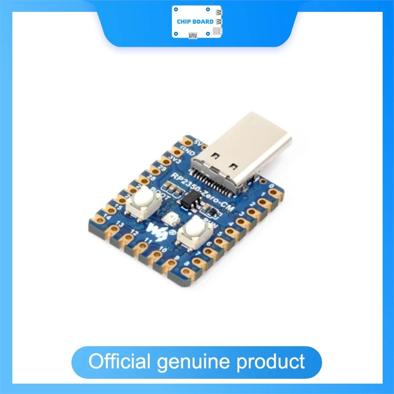 Waveshare RP2350-Zero-CM Mini Dev Board, dual-core dual-arch MCU, Type-C male, castellated module, 12 PIO state machines
Waveshare RP2350-Zero-CM Mini Dev Board, dual-core dual-arch MCU, Type-C male, castellated module, 12 PIO state machines