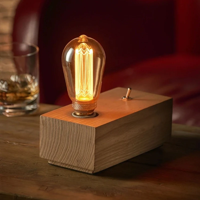 Vintage Retro Table Lamps Wooden Block Toggle Switch Cube Desk Light Bedroom Bedsides Study Living Room Home Art Cafe Bar Decor
Vintage Retro Table Lamps Wooden Block Toggle Switch Cube Desk Light Bedroom Bedsides Study Living Room Home Art Cafe Bar Decor