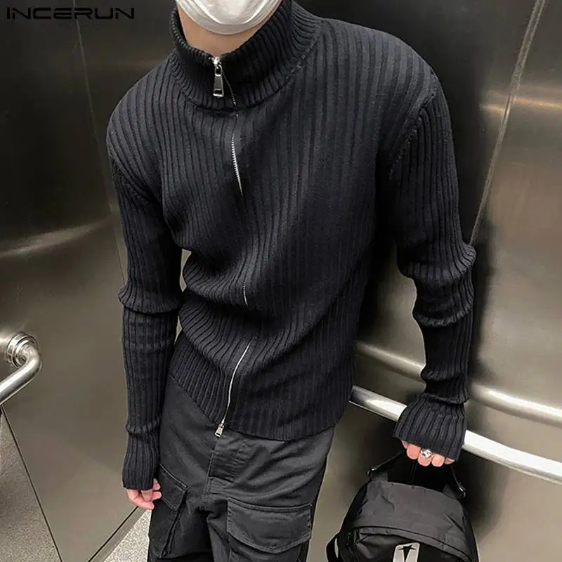 2023 Men Sweaters Solid Color Turtleneck Long Sleeve Zipper Pullovers Streetwear Korean Fashion Casual Men's Clothing INCERUN
2023 Men Sweaters Solid Color Turtleneck Long Sleeve Zipper Pullovers Streetwear Korean Fashion Casual Men's Clothing INCERUN