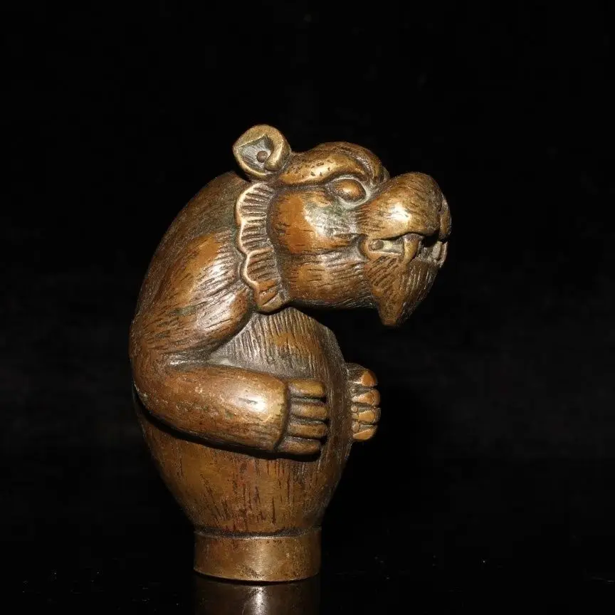Grinning tiger Head Walking Stick Head handle Statue
Grinning tiger Head Walking Stick Head handle Statue