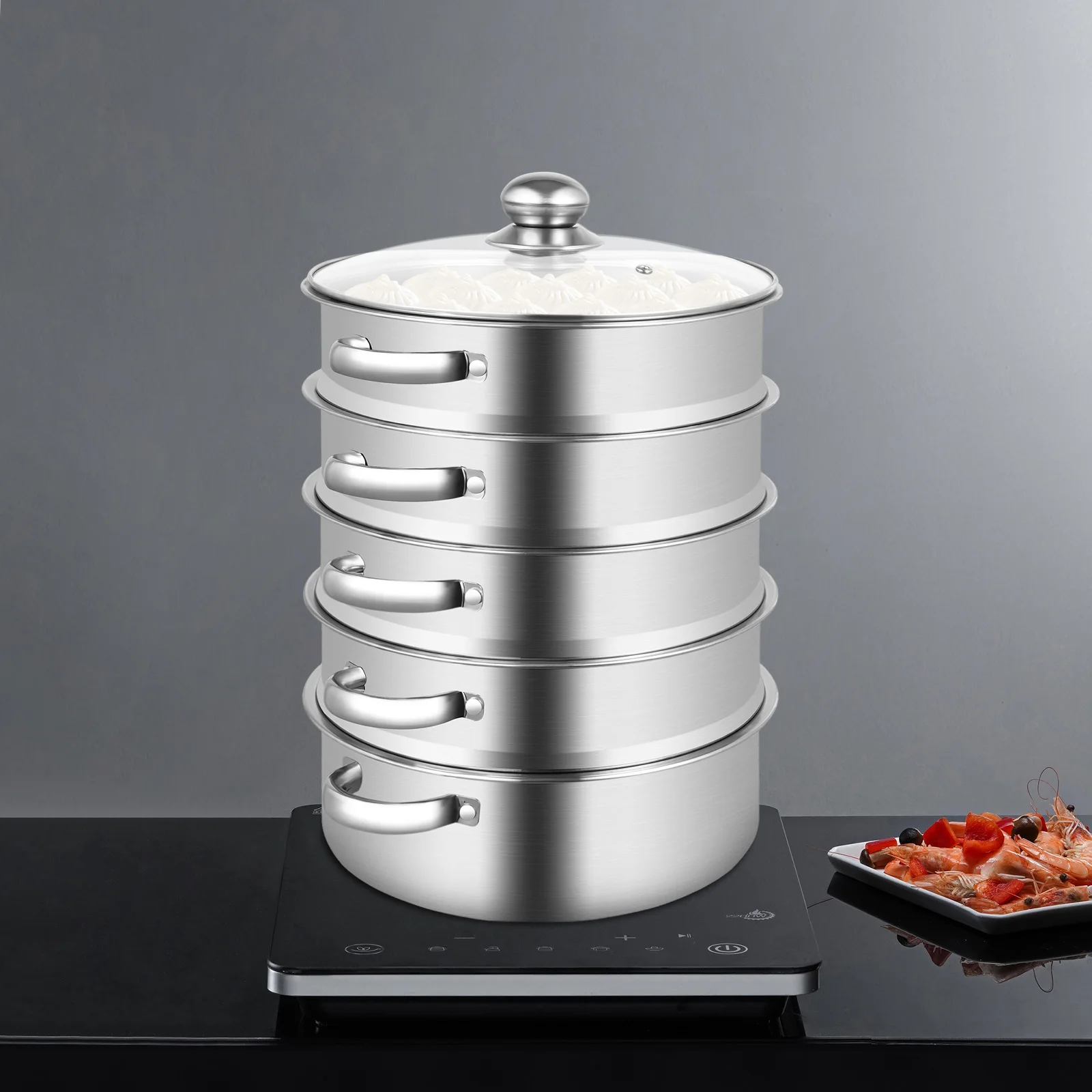 5-Tier Steamer Set, Stainless Steel Cookware with Stainless Steel Lid, Soup Pot, Organic Steamer Home Stove for Induction Cooker
5-Tier Steamer Set, Stainless Steel Cookware with Stainless Steel Lid, Soup Pot, Organic Steamer Home Stove for Induction Cooker