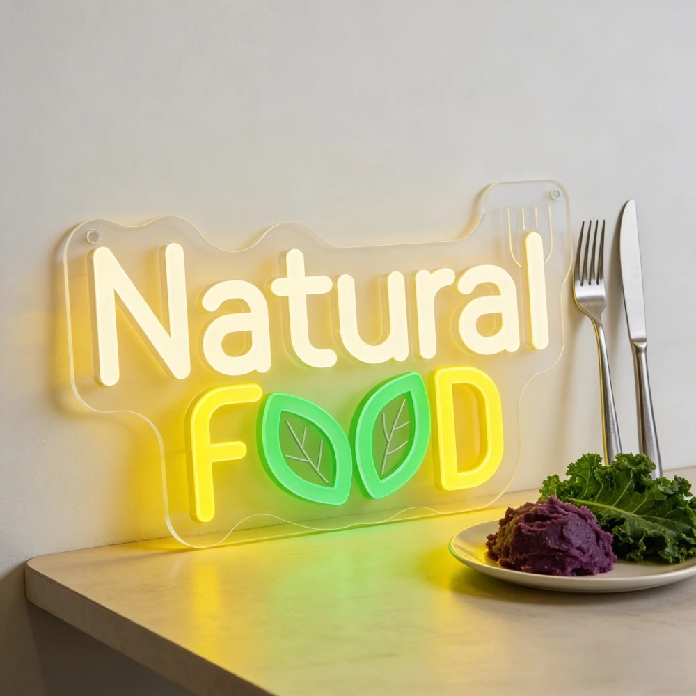 Neon Sign Natural Food LED Night Light USB Rechargeable Green Leaf Decor for Home Kitchen Restaurant Organic Menu Board Gift
Neon Sign Natural Food LED Night Light USB Rechargeable Green Leaf Decor for Home Kitchen Restaurant Organic Menu Board Gift