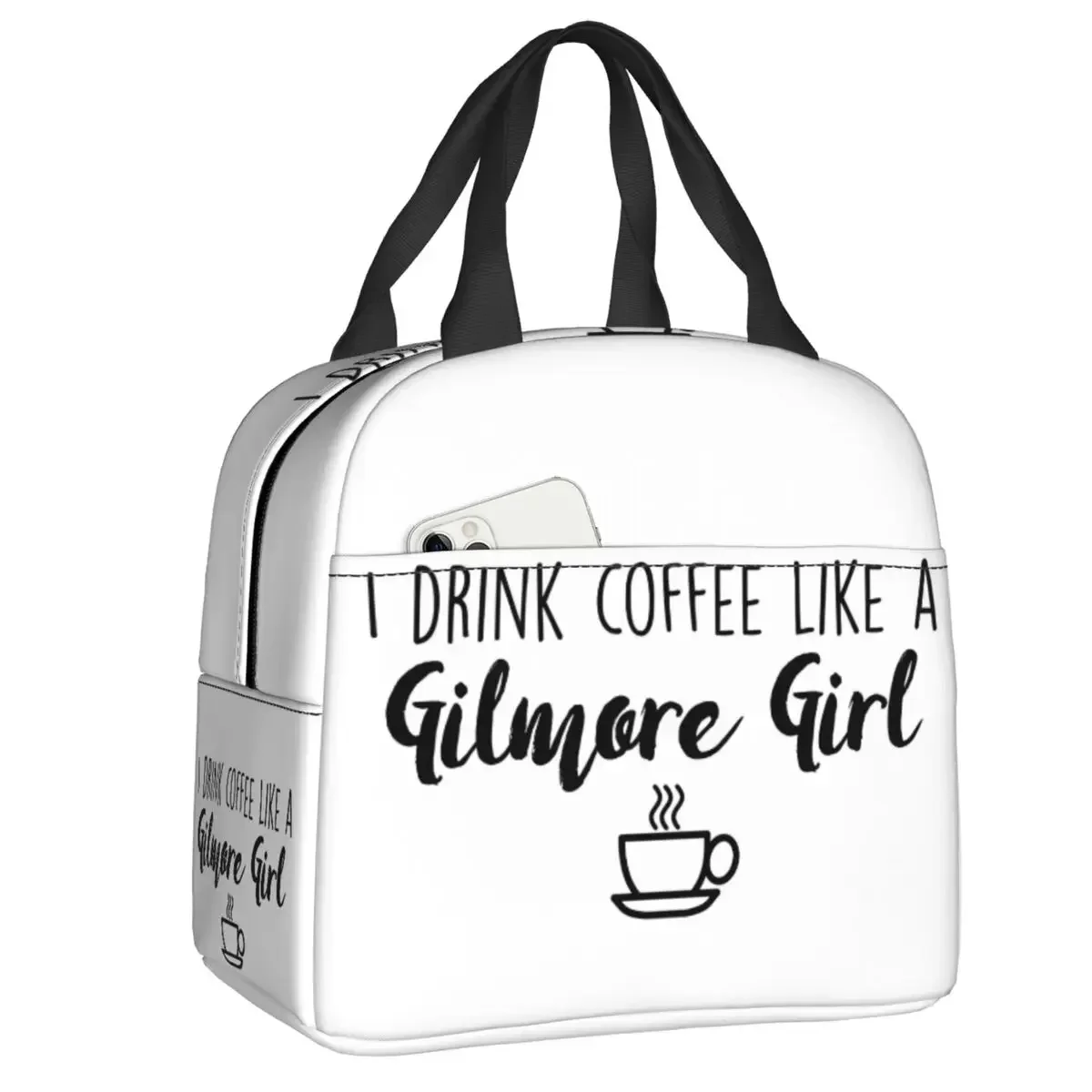 Сумка для обеда «Пить кофе, как Gilmore Girl», портативный холодильник, термоизолированный ланч-бокс для школьной еды, контейнер для пикника, сумки
Сумка для обеда «Пить кофе, как Gilmore Girl», портативный холодильник, термоизолированный ланч-бокс для школьной еды, контейнер для пикника, сумки