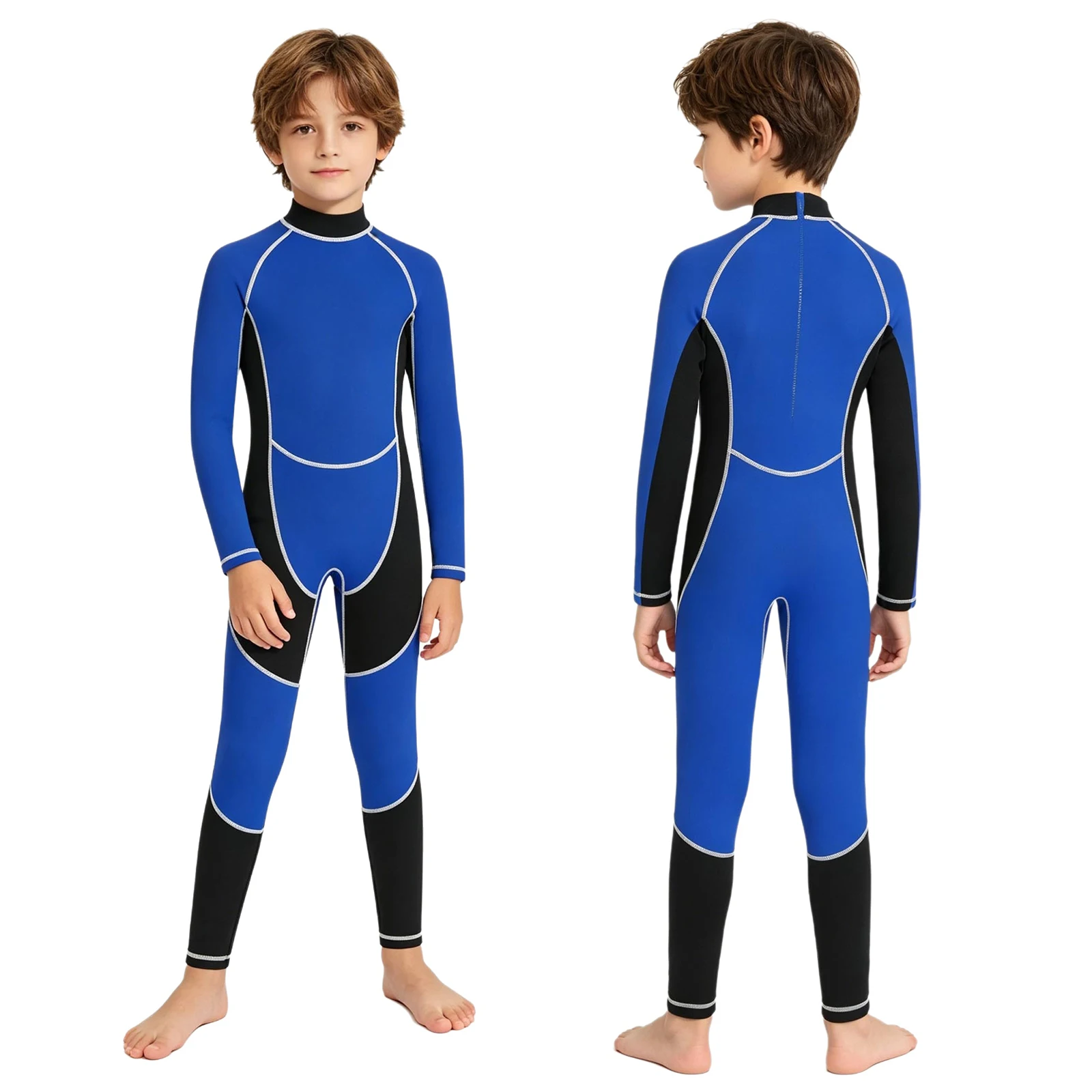 Kids Full Wetsuit One Piece Swimsuit Long Sleeve Back Zipper Full-body Jumpsuit for Ocean Swimming Pool Training Summer Camp
Kids Full Wetsuit One Piece Swimsuit Long Sleeve Back Zipper Full-body Jumpsuit for Ocean Swimming Pool Training Summer Camp