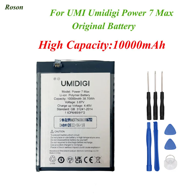 Новый оригинальный аккумулятор для UMIDIGI Power 7 Max, 10000 мАч, высокое качество, запасная батарея для мобильного телефона аккумулятор + Инструменты
Новый оригинальный аккумулятор для UMIDIGI Power 7 Max, 10000 мАч, высокое качество, запасная батарея для мобильного телефона аккумулятор + Инструменты