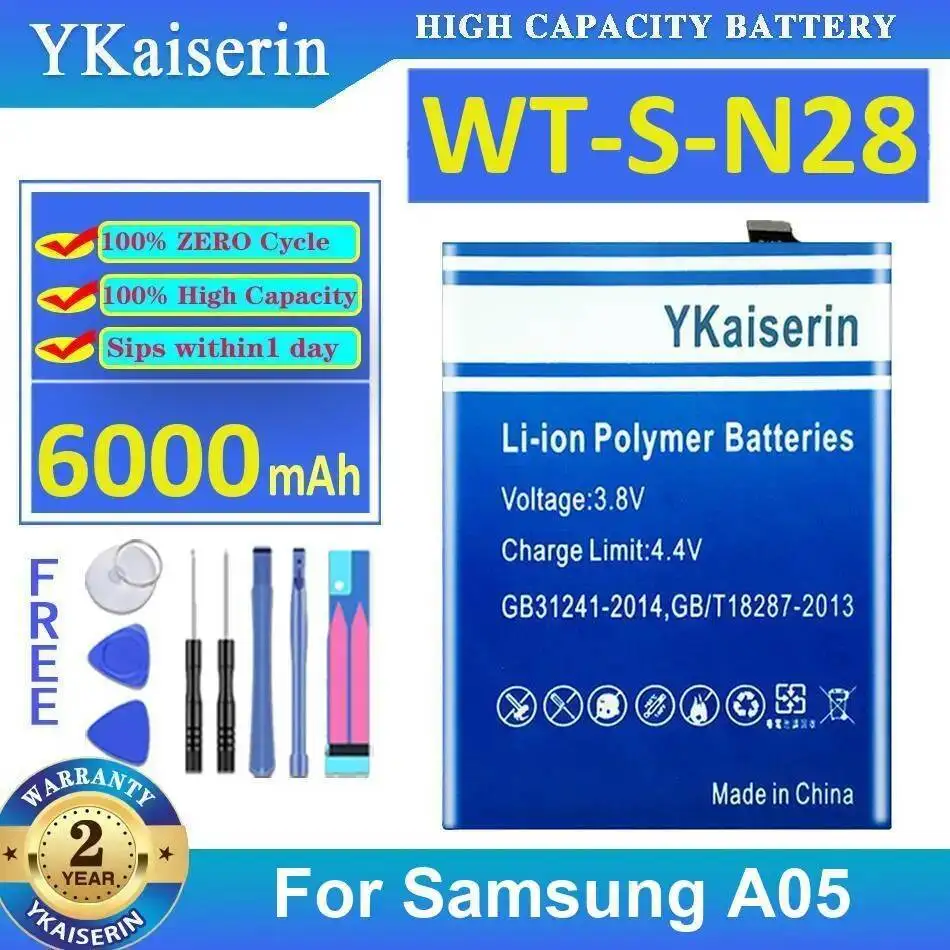 Long-Lasting WT-S-N28 Lightweight Mobile Phone Battery For Samsung Galaxy A05 6000Mah
Long-Lasting WT-S-N28 Lightweight Mobile Phone Battery For Samsung Galaxy A05 6000Mah