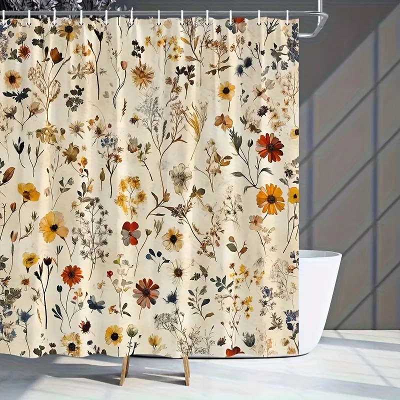 Pressed Wildflower Shower Curtain 72x72 Polyester Washable – Vintage Botanical Herbarium Print with Dried Flowers, Leaves
Pressed Wildflower Shower Curtain 72x72 Polyester Washable – Vintage Botanical Herbarium Print with Dried Flowers, Leaves
