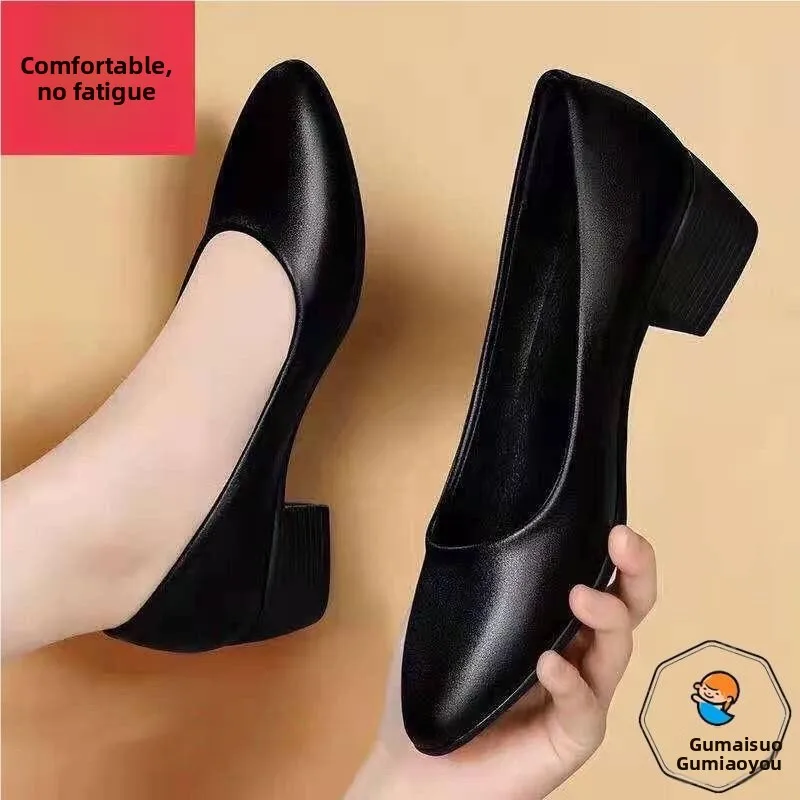 Black Leather Shoes for Women Low Heel Slip-On Anti-Slip Work Shoes Casual Style round Toe Spring Autumn Winter Office Wear
Black Leather Shoes for Women Low Heel Slip-On Anti-Slip Work Shoes Casual Style round Toe Spring Autumn Winter Office Wear