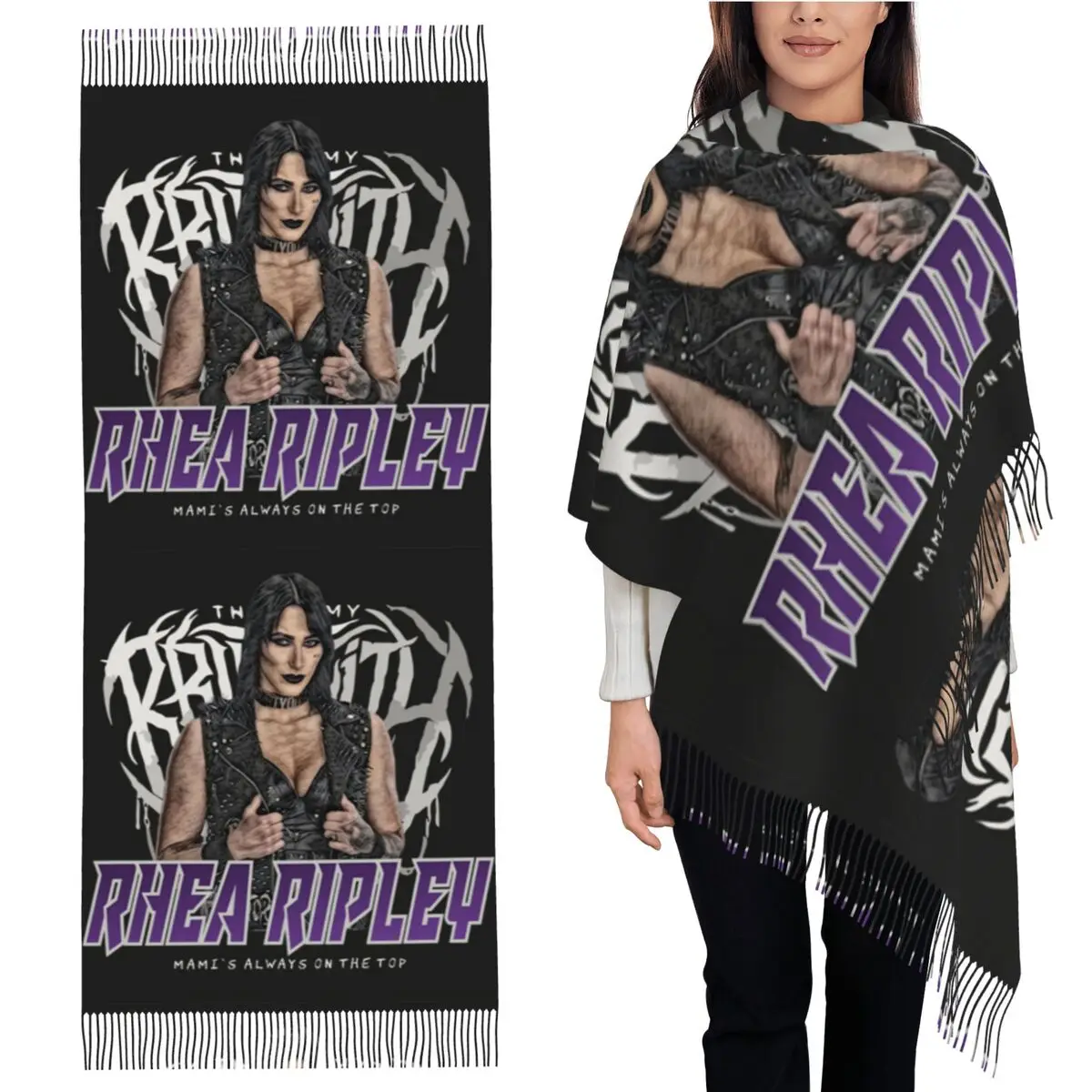 Rhea Ripley Mami's On Top Шарф Шарфы с кисточками для женщин Мягкие теплые шали и накидки Большая осенне-зимняя шаль
Rhea Ripley Mami's On Top Шарф Шарфы с кисточками для женщин Мягкие теплые шали и накидки Большая осенне-зимняя шаль