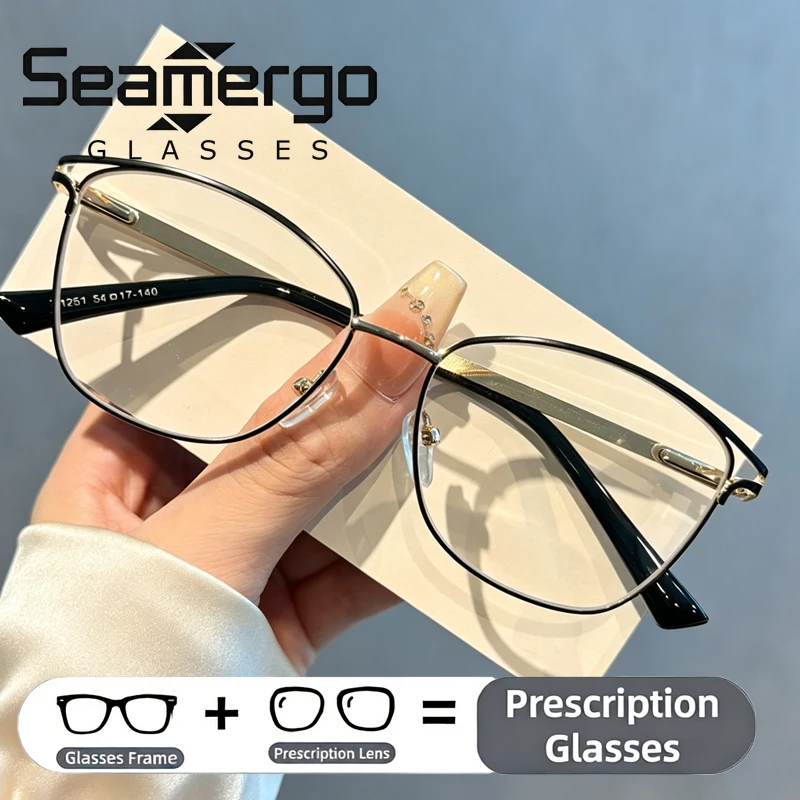 SEAMERGO Cat Eye Customized Reading Glasses Men Women Fashionable Prescription Glasses Presbyopia Myopia Optical Lenses Recipe
SEAMERGO Cat Eye Customized Reading Glasses Men Women Fashionable Prescription Glasses Presbyopia Myopia Optical Lenses Recipe