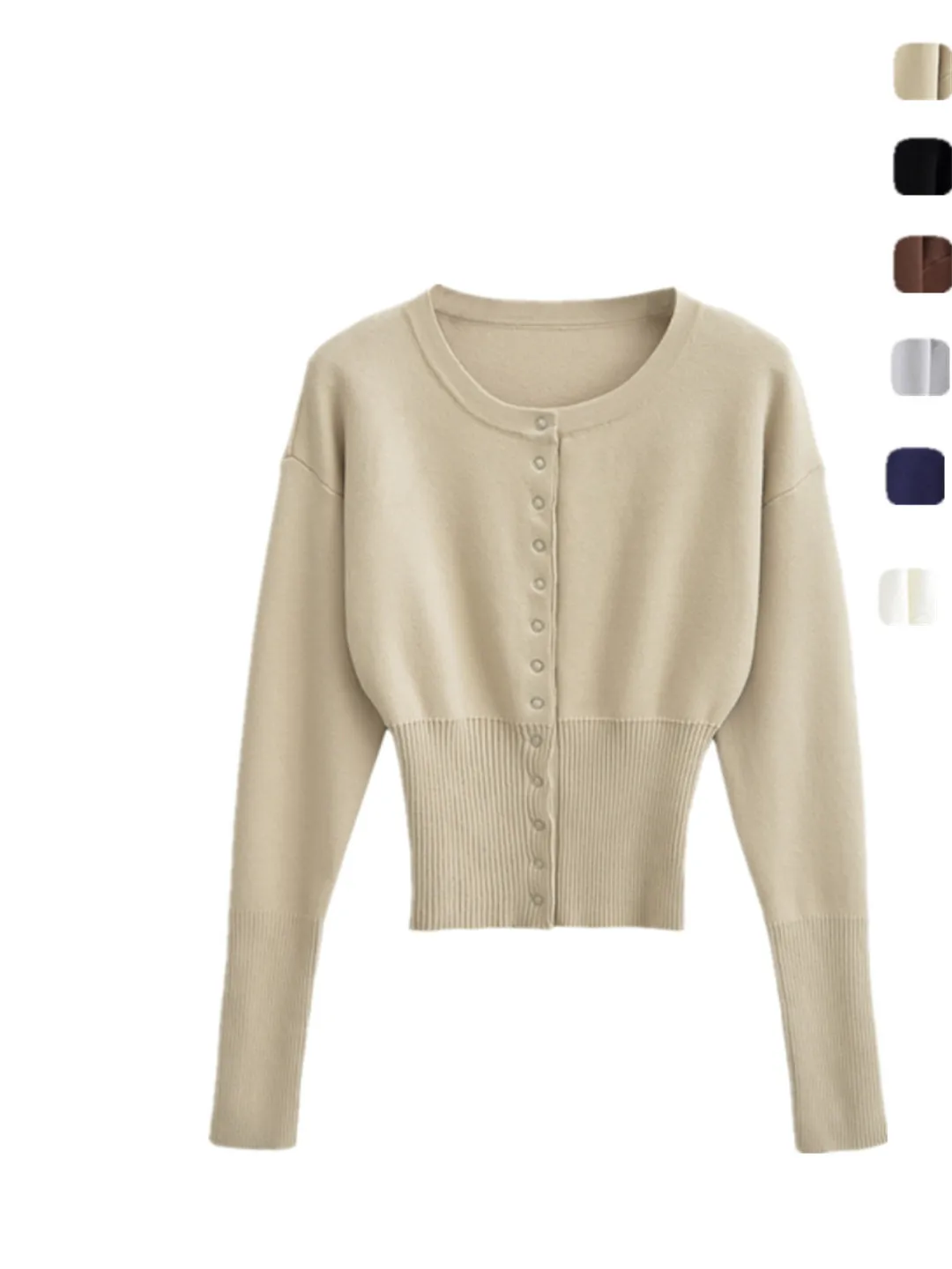 Retro Long Sleeve Open Cardigan Sweater Slim Fit round Neck Hidden Button Waist Cinched Knitted Top for Young Women Trendy
Retro Long Sleeve Open Cardigan Sweater Slim Fit round Neck Hidden Button Waist Cinched Knitted Top for Young Women Trendy