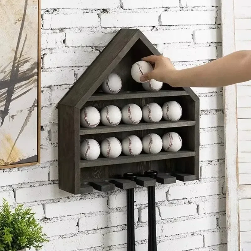 Solid Wood Baseball and Stick Bracket Province Space American Wall Hanging Baseball Storage Rack Wooden Ball Organization Rack
Solid Wood Baseball and Stick Bracket Province Space American Wall Hanging Baseball Storage Rack Wooden Ball Organization Rack