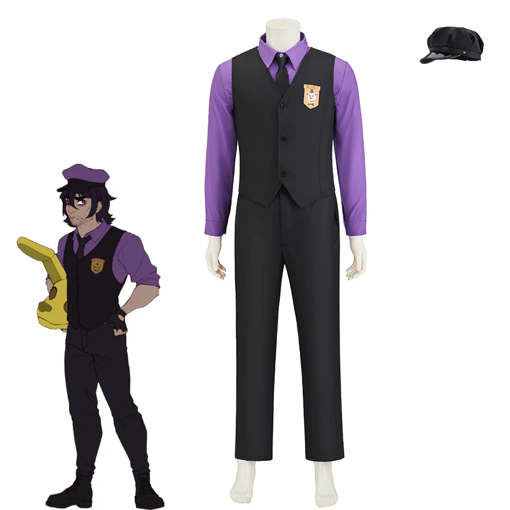 Игра FNAF Purple Guy William Afton, карнавальный костюм, мужской костюм, топ, жилет, брюки со шляпой, повседневный наряд для вечеринки на Хэллоуин
Игра FNAF Purple Guy William Afton, карнавальный костюм, мужской костюм, топ, жилет, брюки со шляпой, повседневный наряд для вечеринки на Хэллоуин