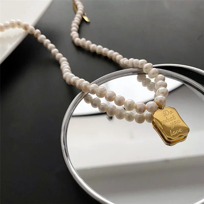 Titanium Steel Freshwater Pearl Geometric Pendant Necklace Women Elegant Temperament Anniversary Gift Jewelry
Titanium Steel Freshwater Pearl Geometric Pendant Necklace Women Elegant Temperament Anniversary Gift Jewelry