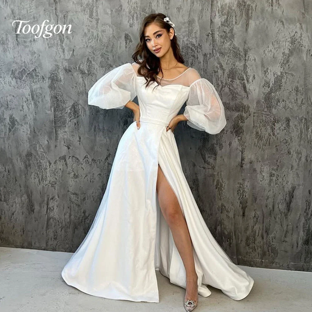 Toofgon Sweetheart A Line Evening Dresses High Slit Satin Special Occasion Formal Party Dress Customized Long Sleeve Prom Gown
Toofgon Sweetheart A Line Evening Dresses High Slit Satin Special Occasion Formal Party Dress Customized Long Sleeve Prom Gown
