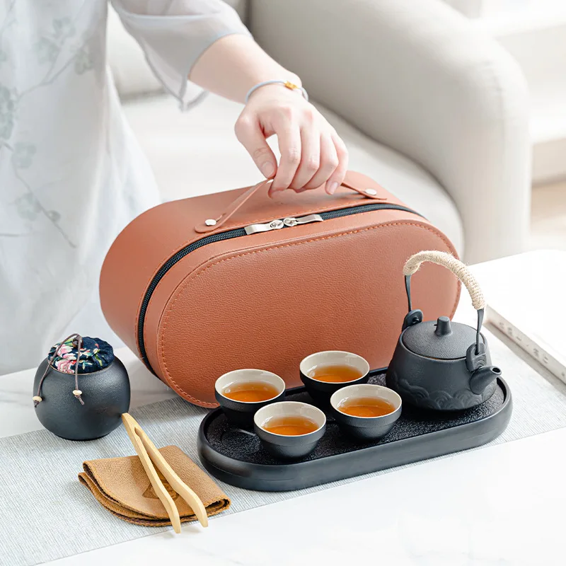 Outdoor Portable Brewing Teapot 1 Pot 4 Cups Chinese Kung Fu Tea Set Corporate Business Gifts Traveling Tea Set Friend Gift
Outdoor Portable Brewing Teapot 1 Pot 4 Cups Chinese Kung Fu Tea Set Corporate Business Gifts Traveling Tea Set Friend Gift
