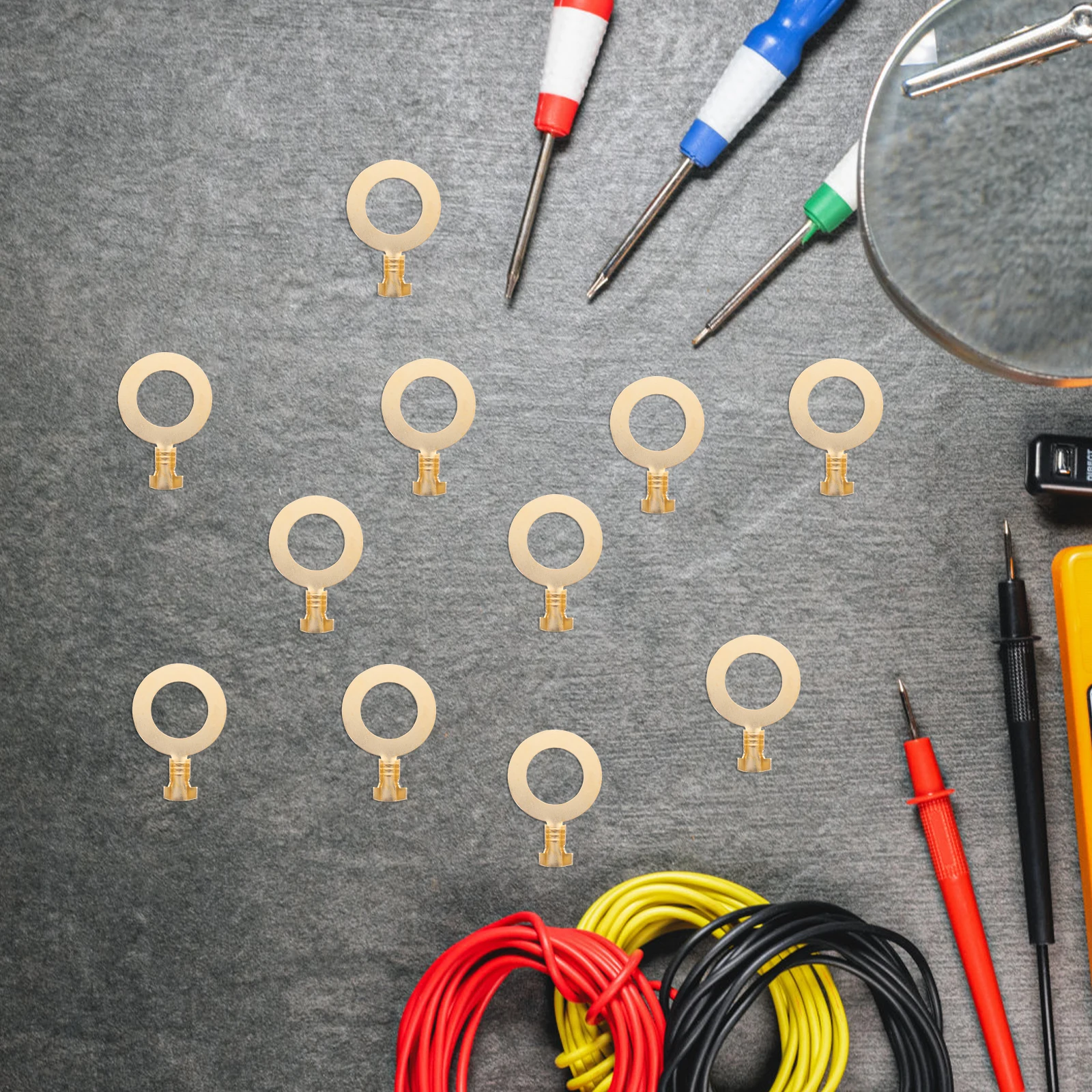 100pcs Ground Terminal Connectors Copper Heavy Duty Open Reusable Quick Connection Wire Lugs Ring Terminal Electrical Cable
100pcs Ground Terminal Connectors Copper Heavy Duty Open Reusable Quick Connection Wire Lugs Ring Terminal Electrical Cable